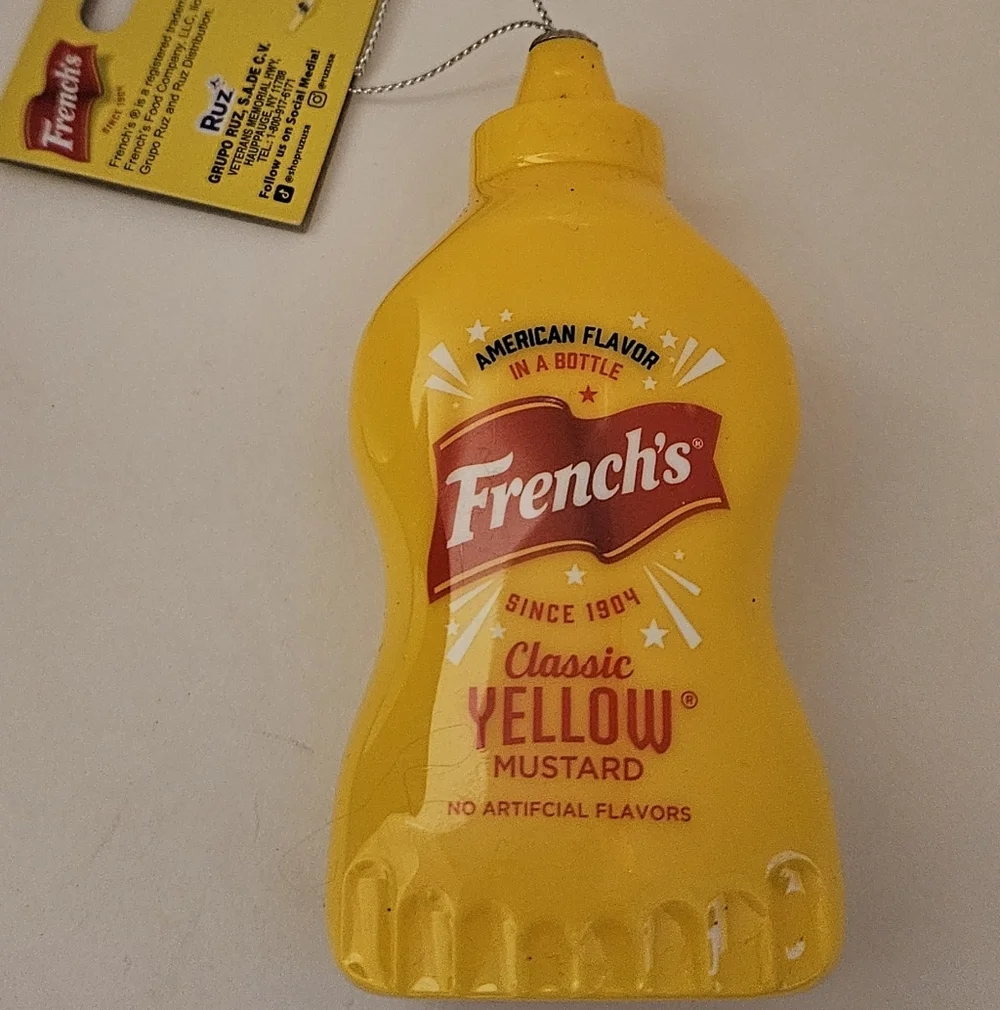 Ruz French's Classic Yellow Mustard Christmas Tree Ornament Food